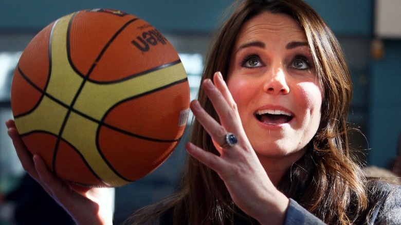 Kate Middleton shooting basketball