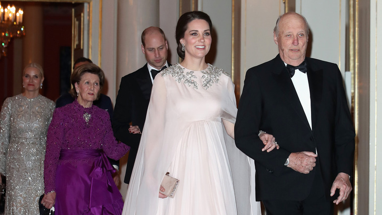 Catherine at a dinner at the Royal Palace