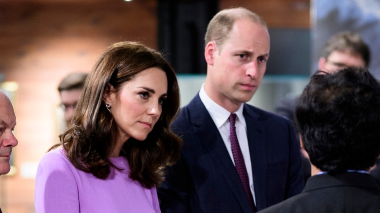 Kate Middleton Prince William looking serious