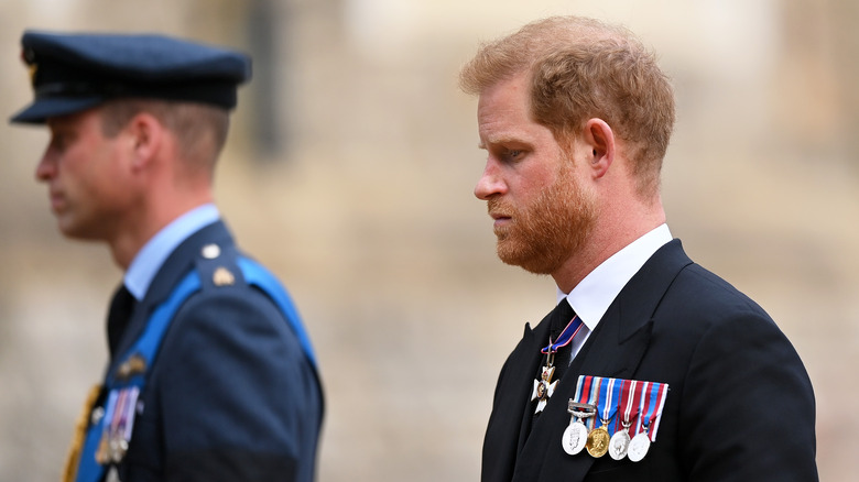 Prince Harry and Prince William at memorial 