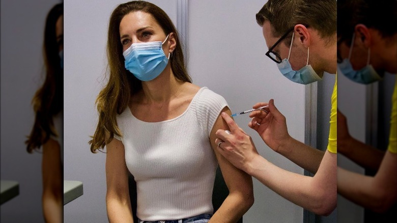 Kate Middleton receiving COVID-19 vaccine