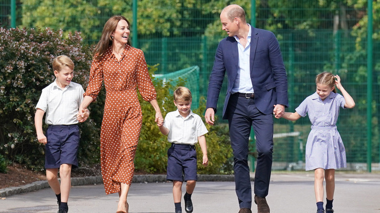 Prince William and Kate Middleton with their children