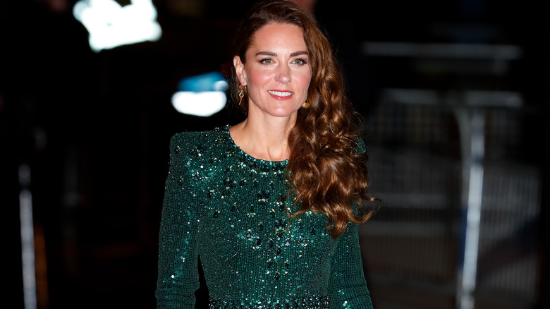 Kate Middleton in sparkly green dress