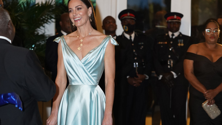 Kate Middleton wears a Cinderella-inspired gown in the Bahamas