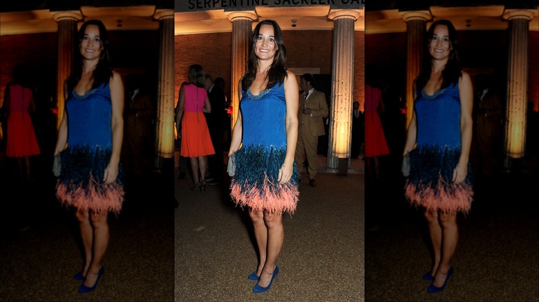 Pippa Middleton wearing a feather dress 