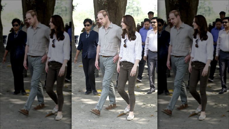 Prince William, Kate Middleton walking