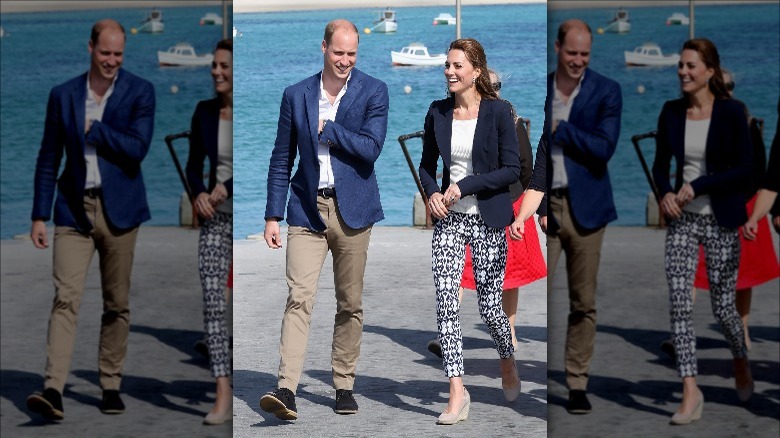 Prince William, Kate Middleton walking seaside