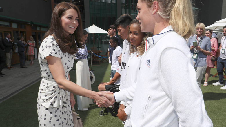 Catherine shaking hands at Wimbledon