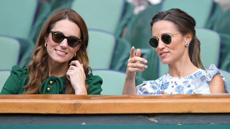 Kate and Pippa Middleton wearing sunglasses at Wimbledon