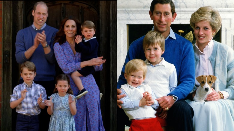 Prince William family portrait & King Charles family portrait