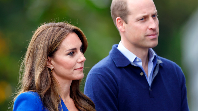 Kate Middleton and Prince William stand side by side