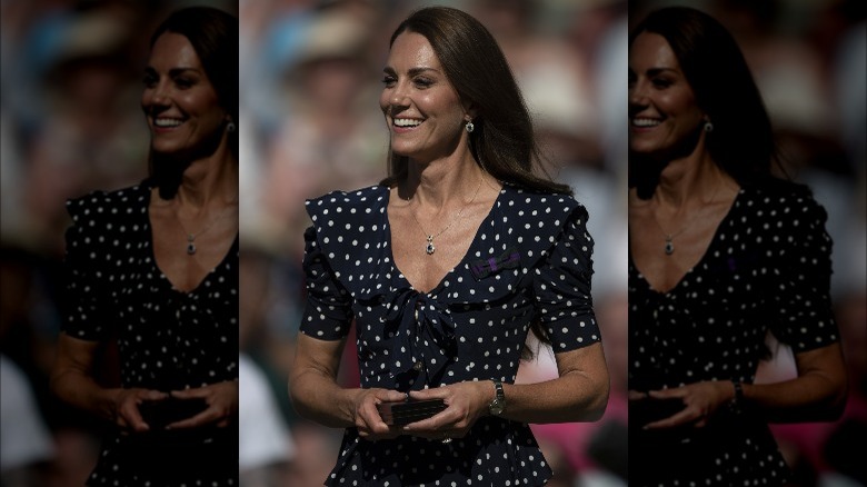 Kate Middleton in a low-cut Alessandra Rich dress