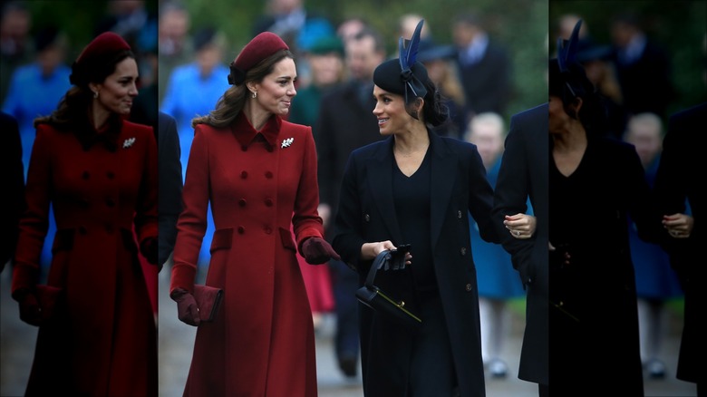 Princess Catherine and Meghan Markle smiling 