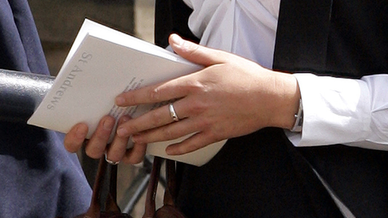 A close up of Princess Catherine wearing a promise ring