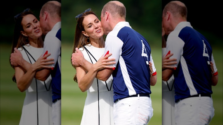 Prince William kisses Kate Middleton