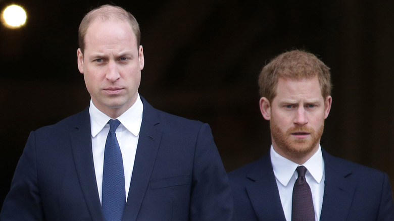 Prince William and Prince Harry walking