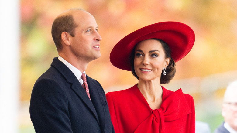 Kate Middleton smiling at Prince William