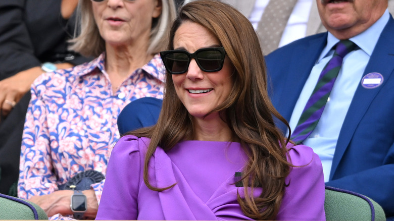 kate middleton smiling in sunglasses wimbledon 2024