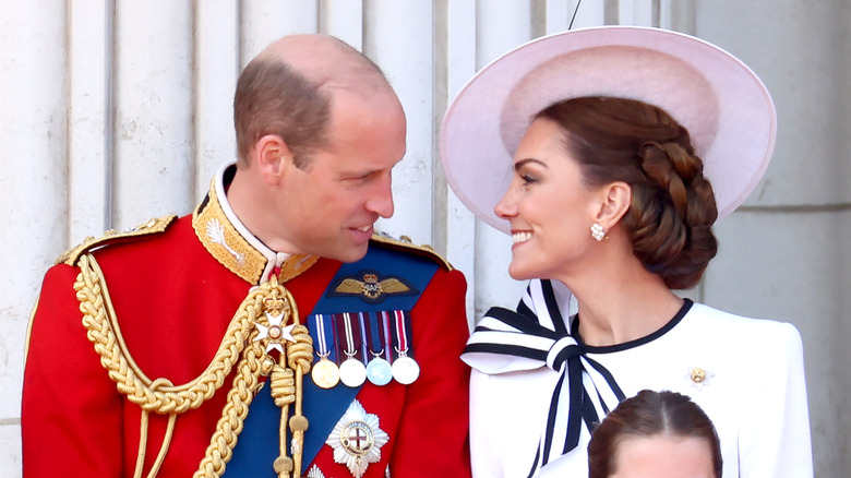 Kate Middleton smiling at Prince William