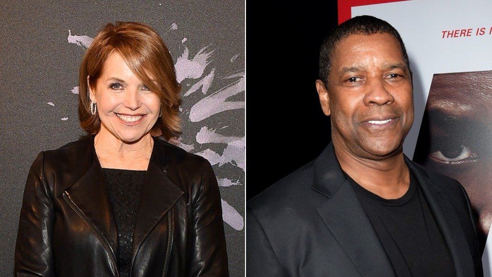 Katie Couric and Denzel Washington