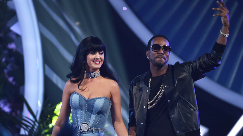 Smiling Katy Perry and Juicy J