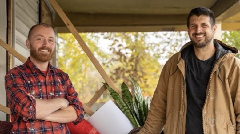 Keith Bynum and Evan Thomas of "Bargain Block" standing outside