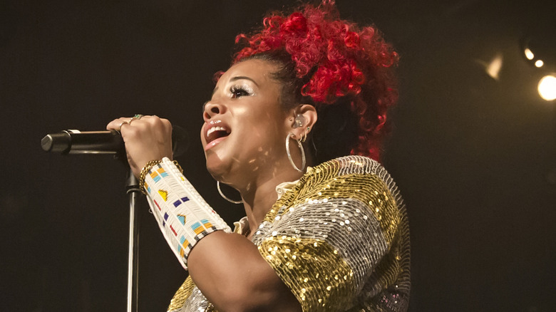 Kelis performing onstage