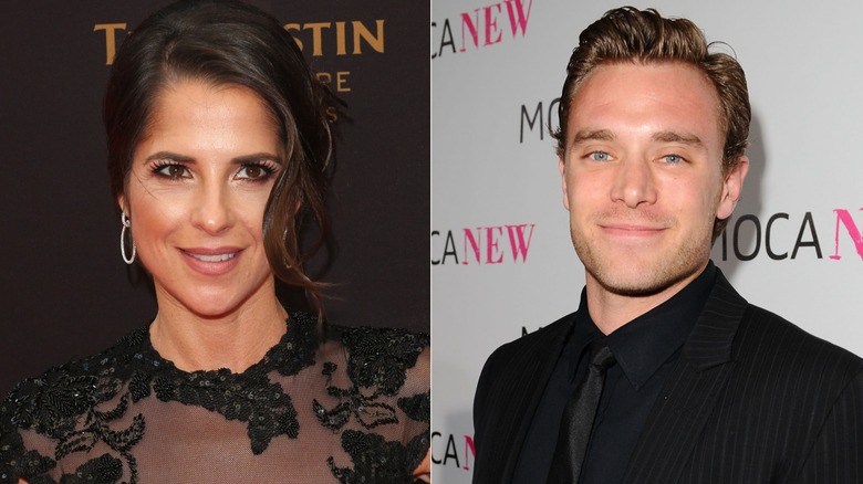 Split image of Kelly Monaco and Billy Miller smirking