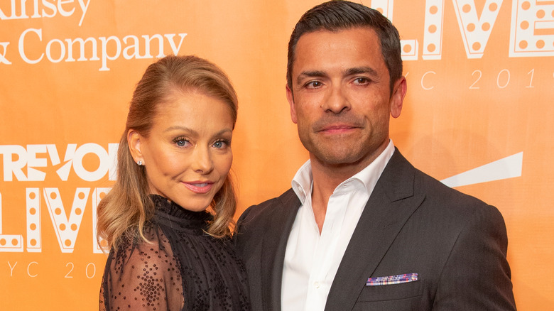 Kelly Ripa poses with husband Mark Conseulos