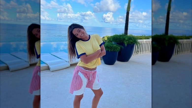 Lola Consuelos smiling on vacation