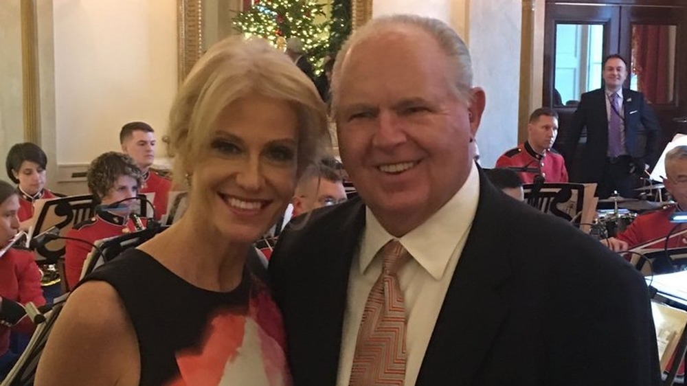 Kellyanne Conway and Rush Limbaugh posing