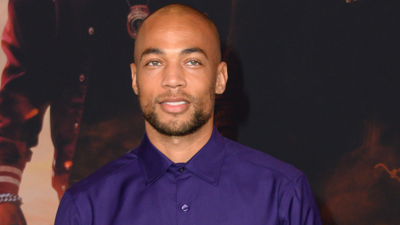 Kendrick Sampson wearing purple