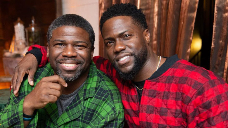 Kevin Hart arm around brother Robert Hart smiling