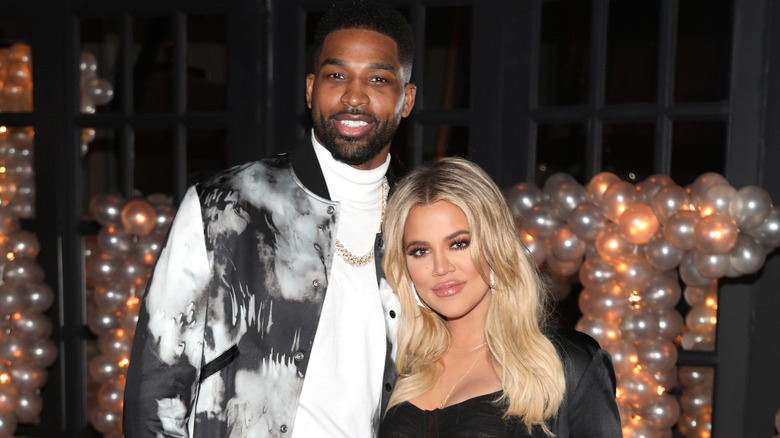 Khloe Kardashian and Tristan Thompson at event