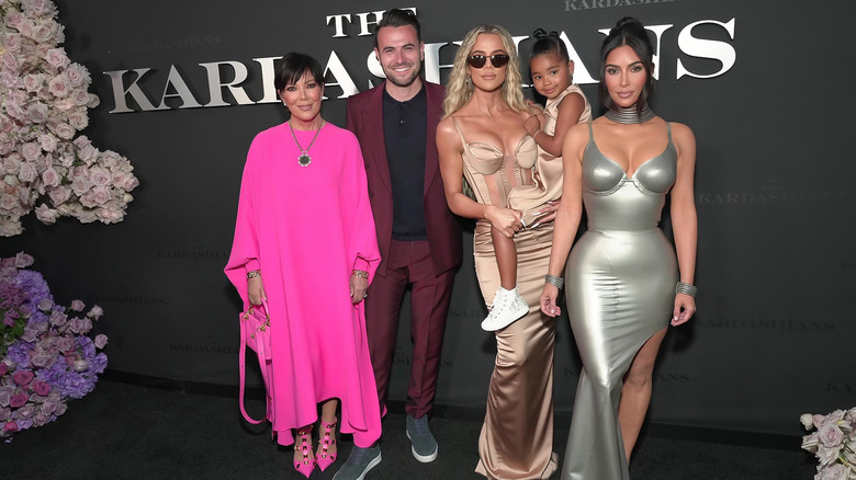 Khloé Kardashian with her family at the premiere