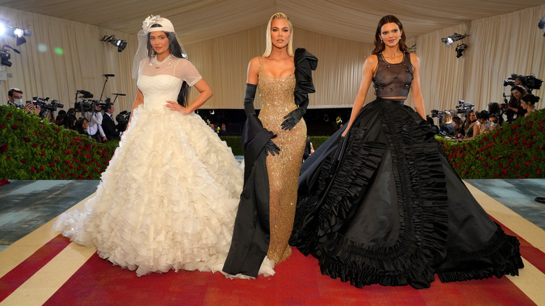 Khloé Kardashian, Kendall Jenner and Kylie Jenner at the 2022 Met Gala