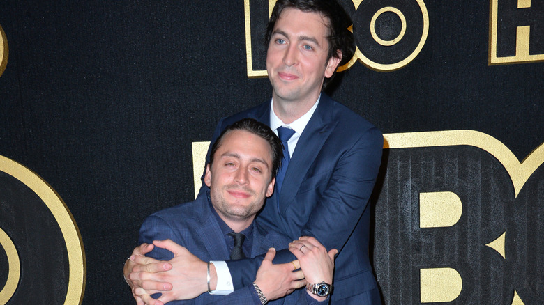 Kieran Culkin and Nicholas Braun hugging