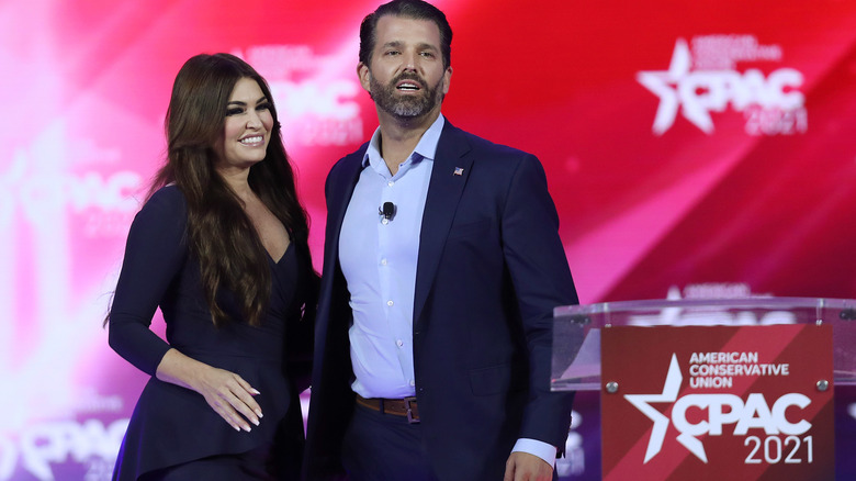 Kim Guilfoyle and Don Jr. appearing at GOP event