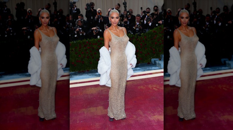 Kim Kardashian poses at the 2022 Met Gala