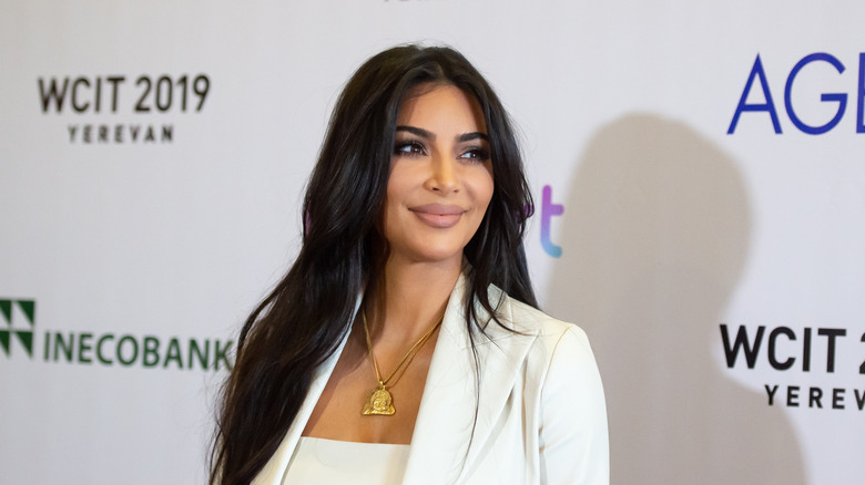 Kim Kardashian smiling at event