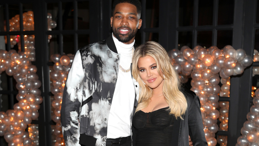 Khloe Kardashian smiling Tristan Thompson