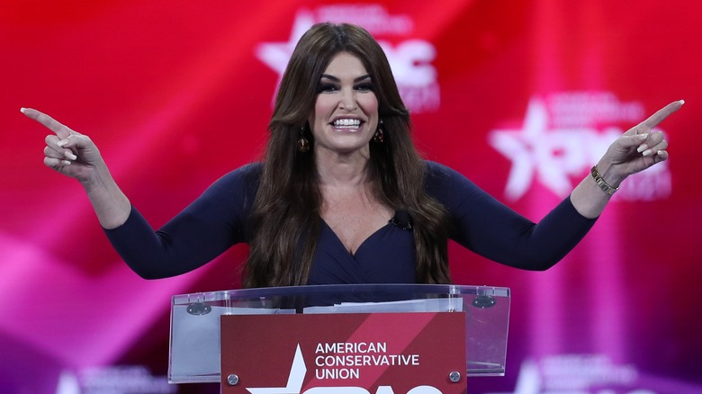Kimberly Guilfoyle pointing and smiling