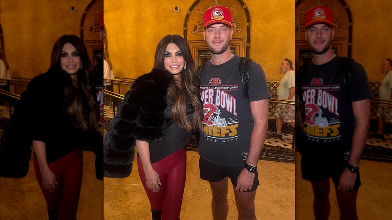 Kimberly Guilfoyle and Austin Ryde at Super Bowl