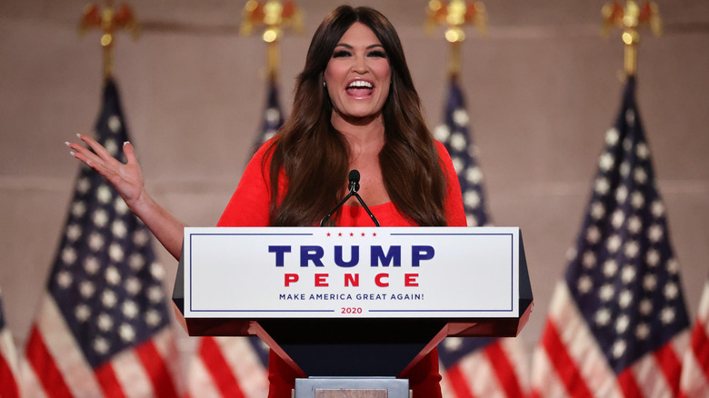 Kimberly Guilfoyle speaking at podium