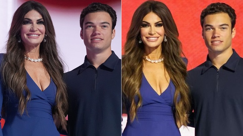 side by side non-edited and edited pic of Kimberly Guilfoyle and Ronan Villency