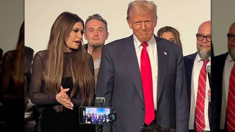 Kimberly Guilfoyle speaking with Donald Trump