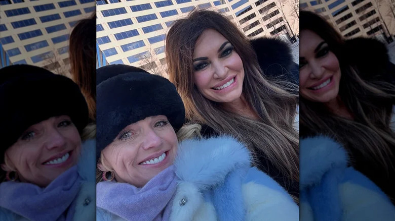 Kimberly Guilfoyle smiling with April Burkes