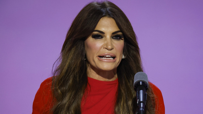 Kimberly Guilfoyle speaking in microphone