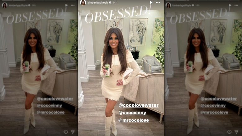 Kimberly Guilfoyle posing with Coco Love Water