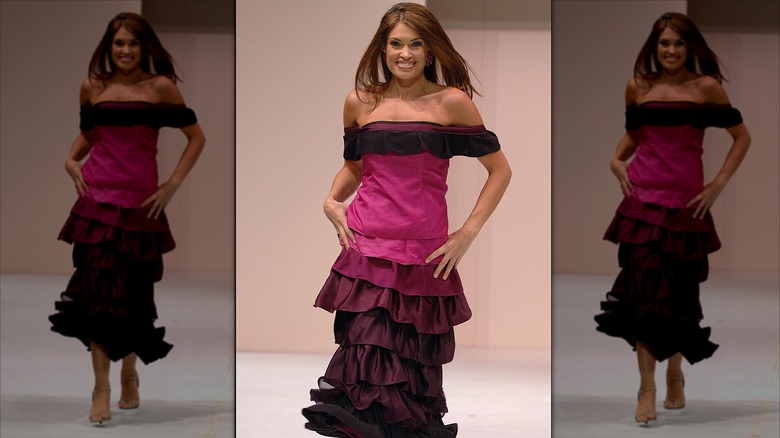 Kimberly Guilfoyle flamenco style dress 2005 San Francisco Fashion Week